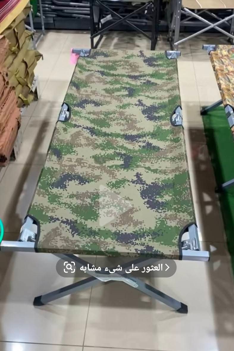 للبيع بسعر رخيص سرير جديد غير مستعمل متنقل  من الالمنيوم هيفي ديوتي  يتسفط داخل حقيبة للرحلات والبيوت المقاس  180 ×70 سم  اللون أخضر